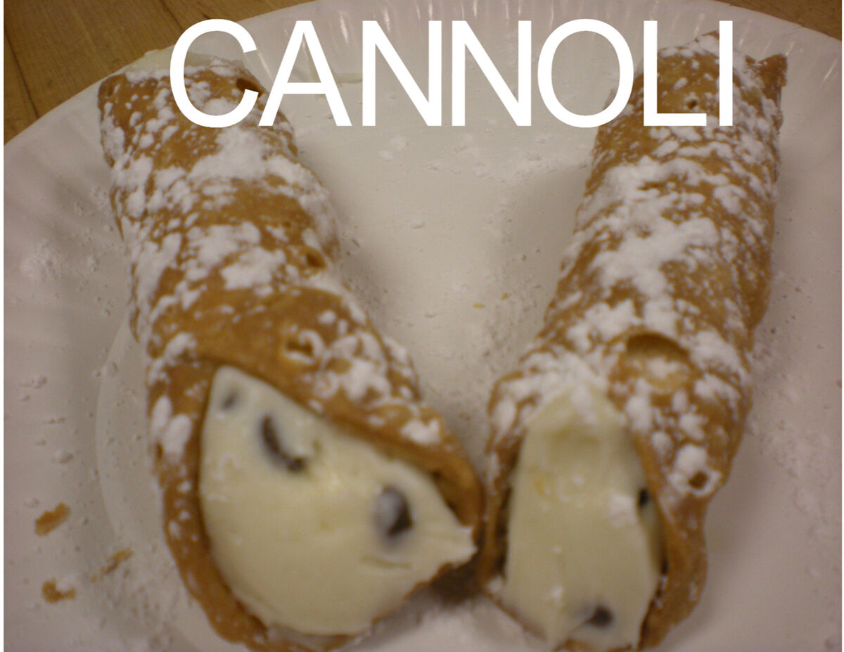 Large cannoli filled with fresh ricotta cream at Schianos Las Vegas Pizza